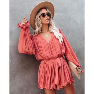 Pleated romper